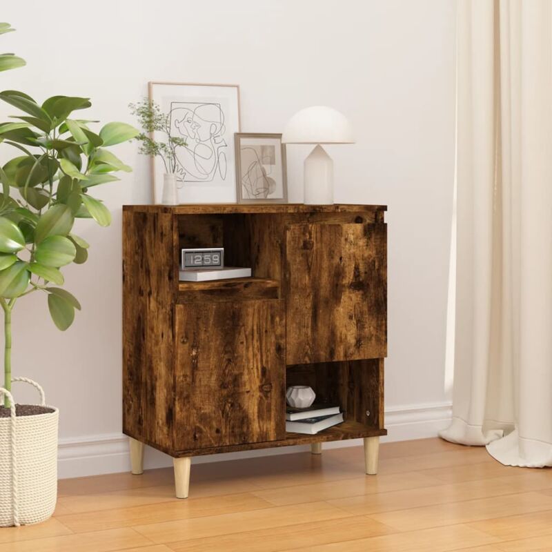 foto del prodotto credenza rovere fumo 60x35x70 cm in legno multistrato vidaxl