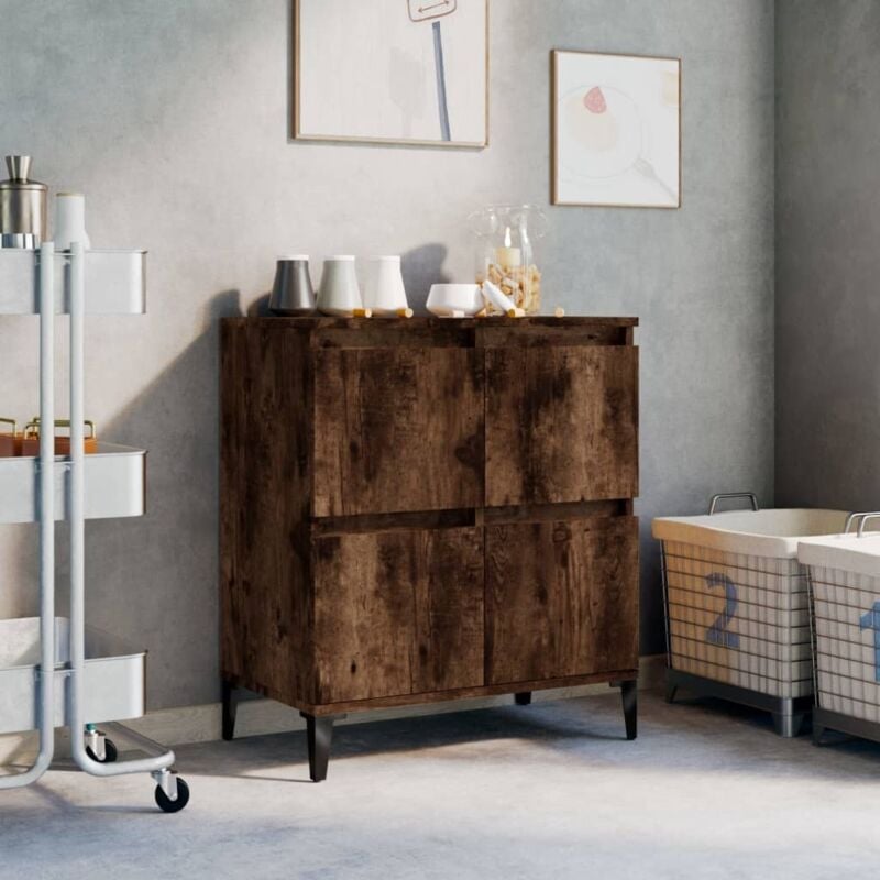 foto del prodotto credenza rovere fumo 60x35x70 cm in legno multistrato vidaxl