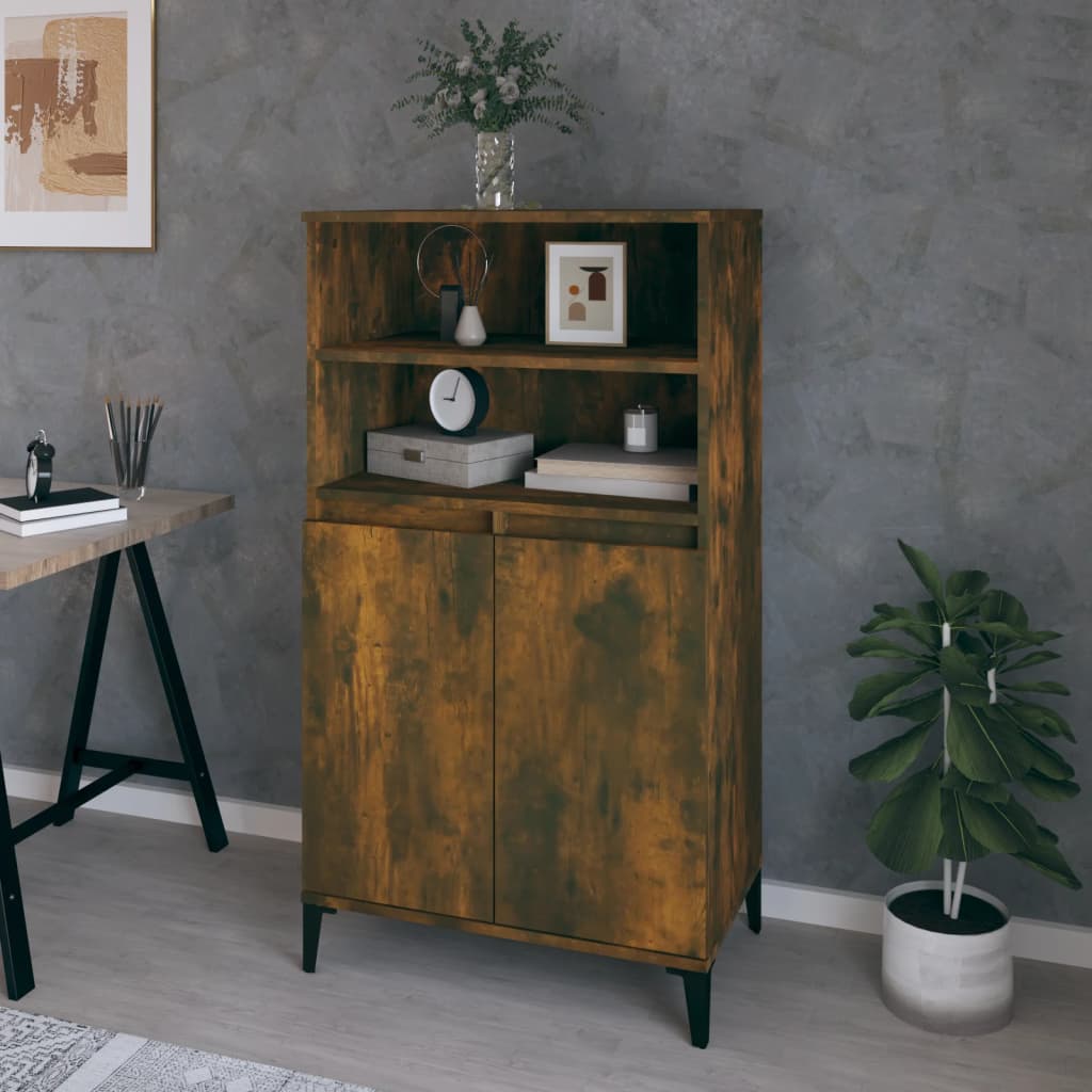 foto del prodotto credenza rovere fumo 60x36x110 cm in legno multistrato