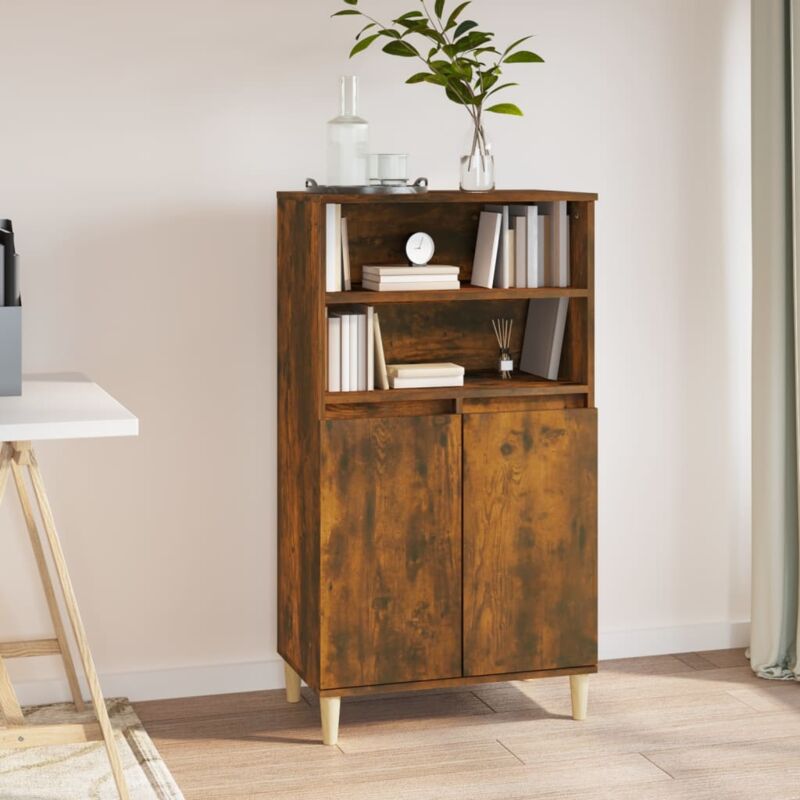 foto del prodotto credenza rovere fumo 60x36x110 cm in legno multistrato vidaxl