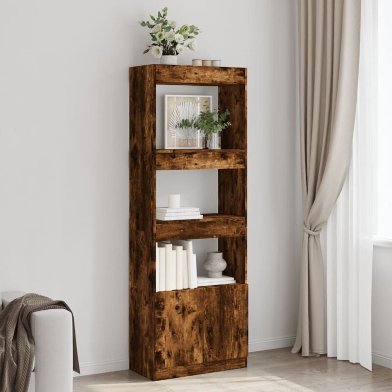 foto del prodotto credenza rovere fumo 63x33x180 cm in truciolato vidaxl