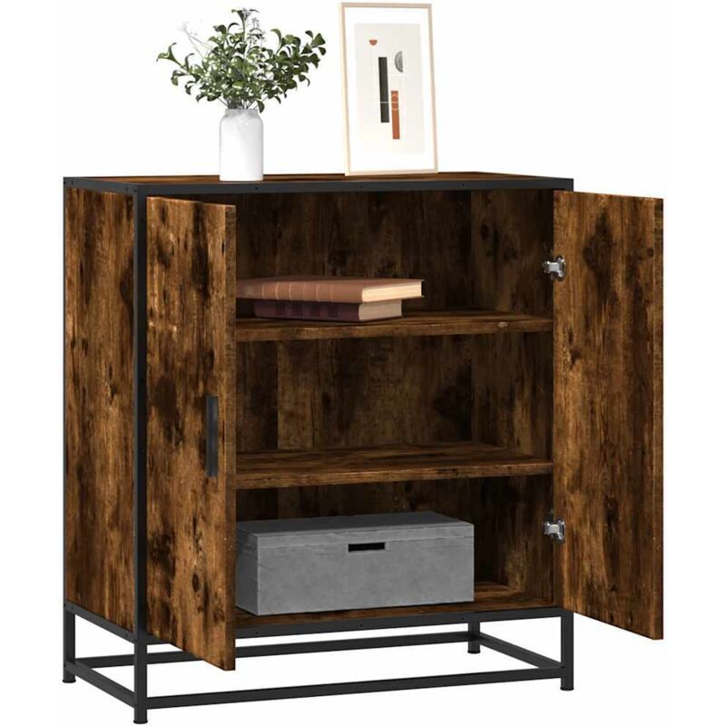 foto del prodotto credenza rovere fumo 68x35x76 cm in truciolato vidaxl