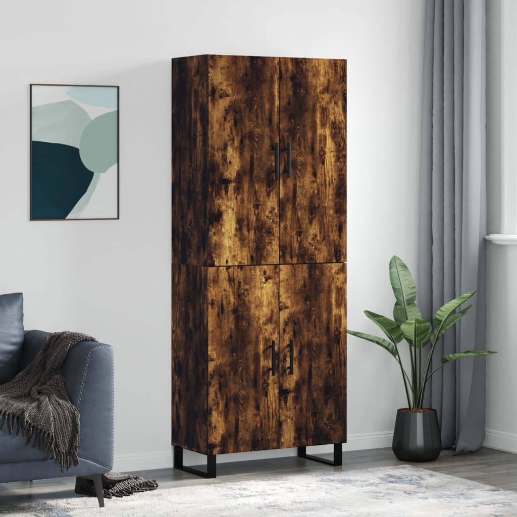 foto del prodotto credenza rovere fumo 69,5x34x180 cm in legno multistratocod mxl 101780