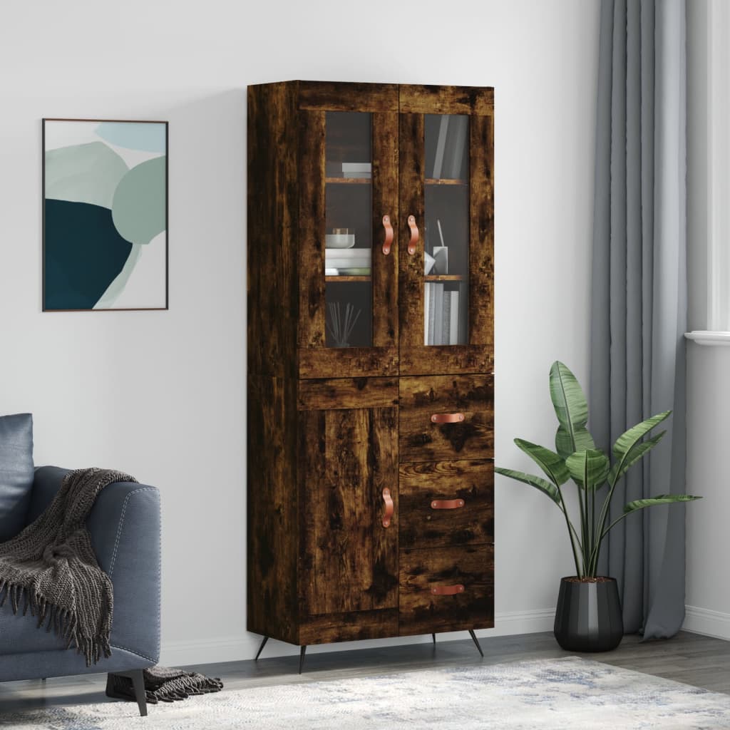 foto del prodotto credenza rovere fumo 69,5x34x180 cm in legno multistratocod mxl 77968