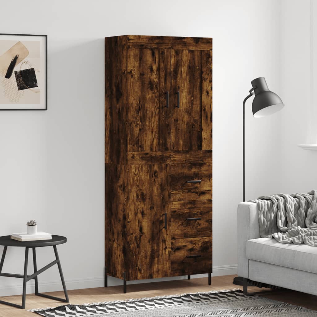 foto del prodotto credenza rovere fumo 69,5x34x180 cm in legno multistratocod mxl 78093