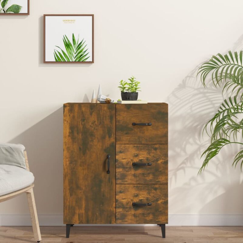 foto del prodotto credenza rovere fumo 69,5x34x90 cm in legno multistrato vidaxl