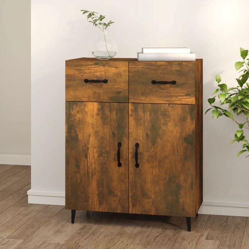 foto del prodotto credenza rovere fumo 69,5x34x90 cm in legno multistrato vidaxl