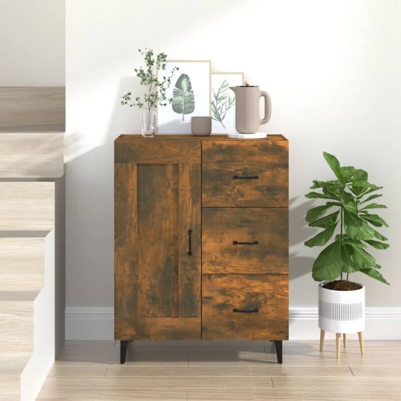 foto del prodotto credenza rovere fumo 69,5x34x90 cm in legno multistrato vidaxl