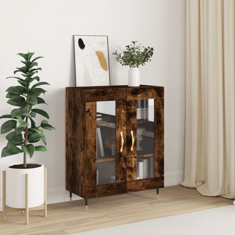 foto del prodotto credenza rovere fumo 69,5x34x90 cm in legno multistrato vidaxl