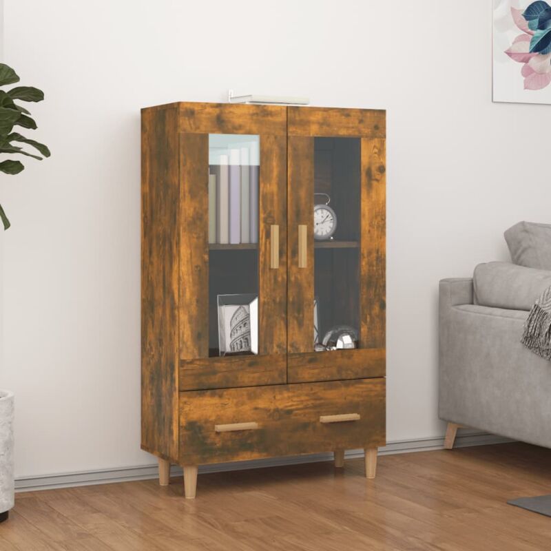 foto del prodotto credenza rovere fumo 70x31x115 cm in legno multistrato vidaxl