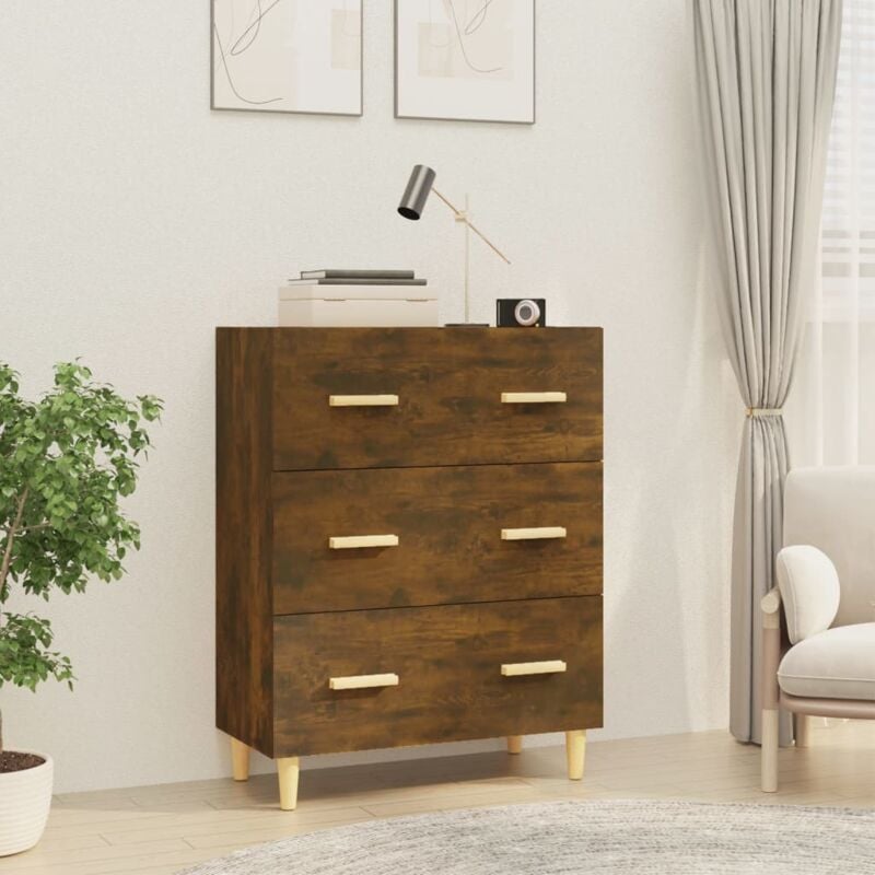 foto del prodotto credenza rovere fumo 70x34x90 cm in legno multistrato vidaxl