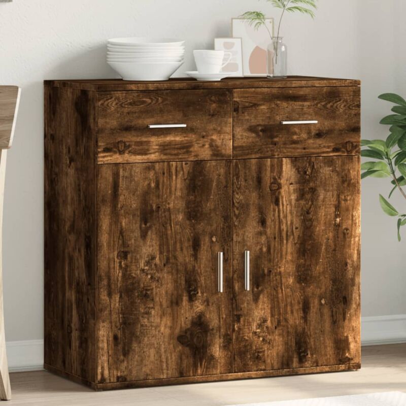 foto del prodotto credenza rovere fumo 79x38x80 cm in legno multistrato vidaxl