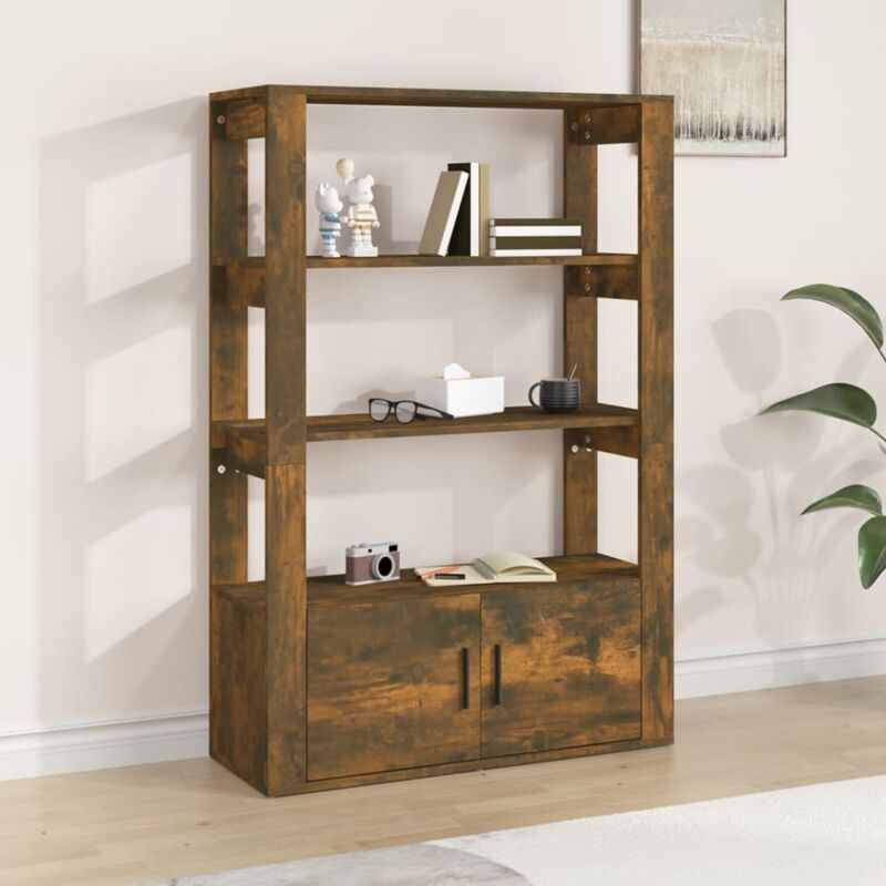 foto del prodotto credenza rovere fumo 80x30x119,5 cm in legno multistrato vidaxl