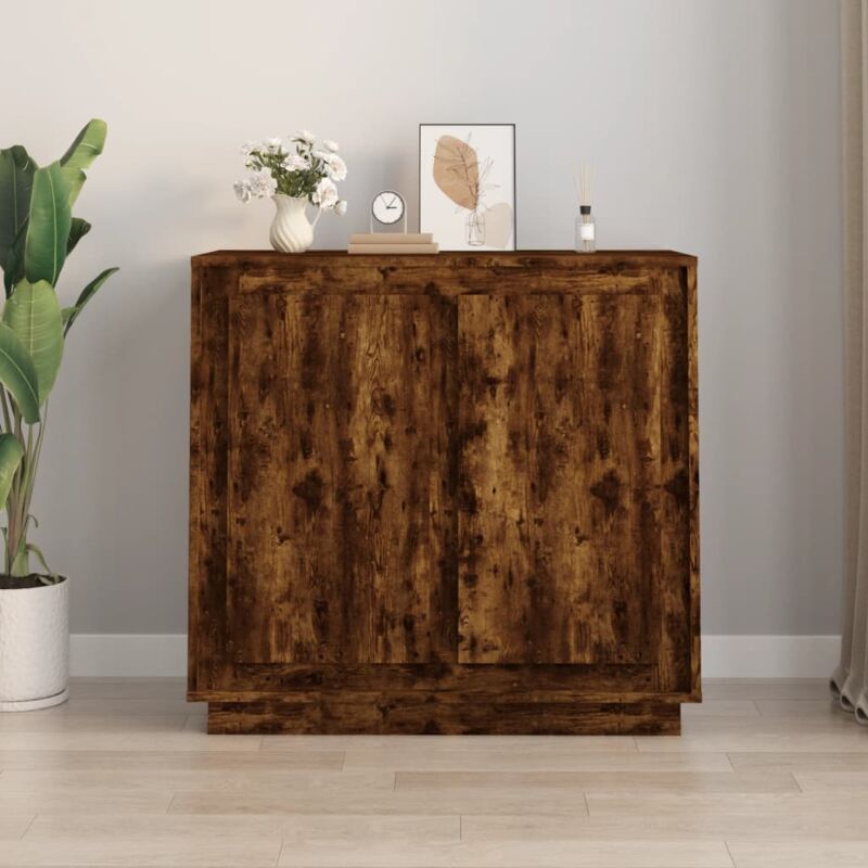 foto del prodotto credenza rovere fumo 80x34x75 cm in legno multistrato vidaxl