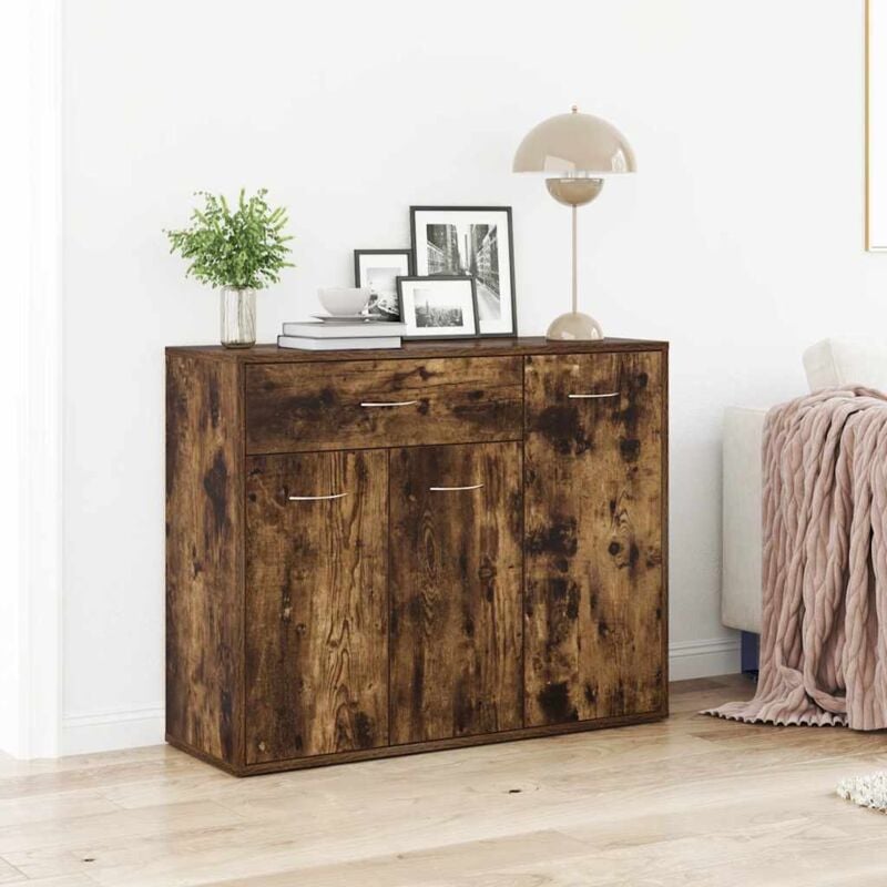 foto del prodotto credenza rovere fumo 88x30x70 cm in legno ingegnerizzato vidaxl 940509