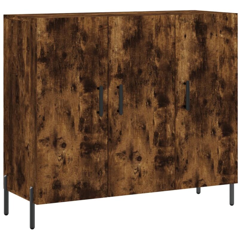 foto del prodotto credenza rovere fumo 90x34x80 cm in legno multistrato vidaxl