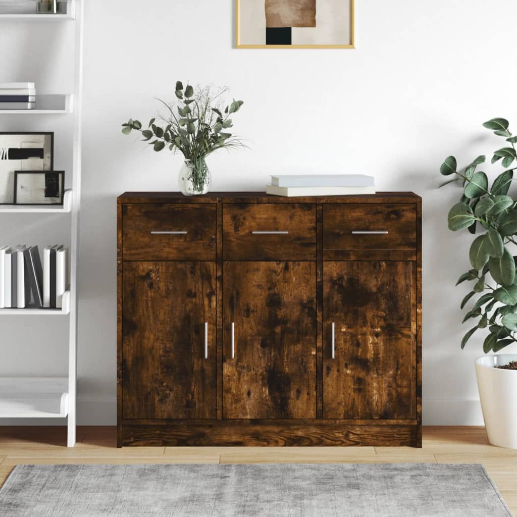 foto del prodotto credenza rovere fumo 91x28x75 cm in legno multistratocod mxl 102936