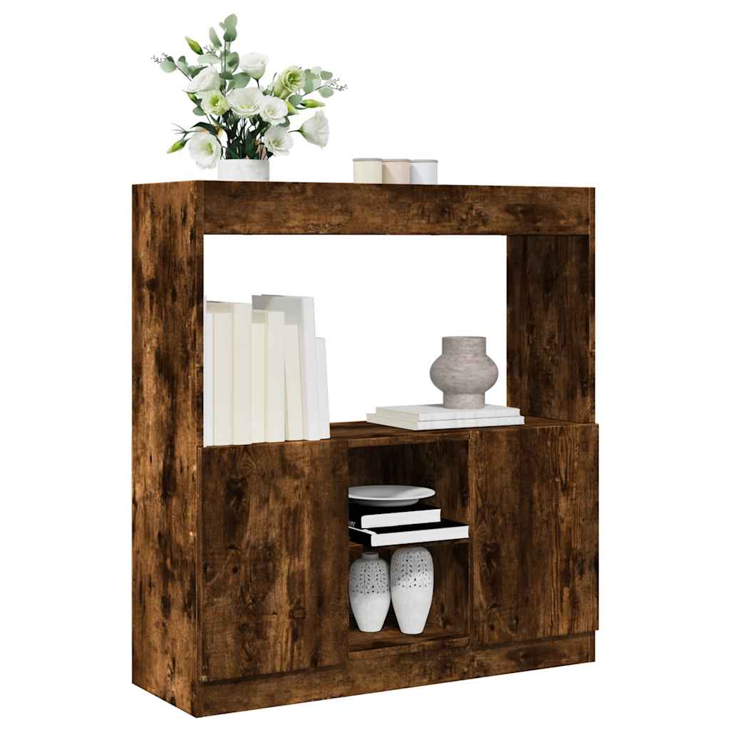 foto del prodotto credenza rovere fumo 92x33x100 cm in legno multistrato