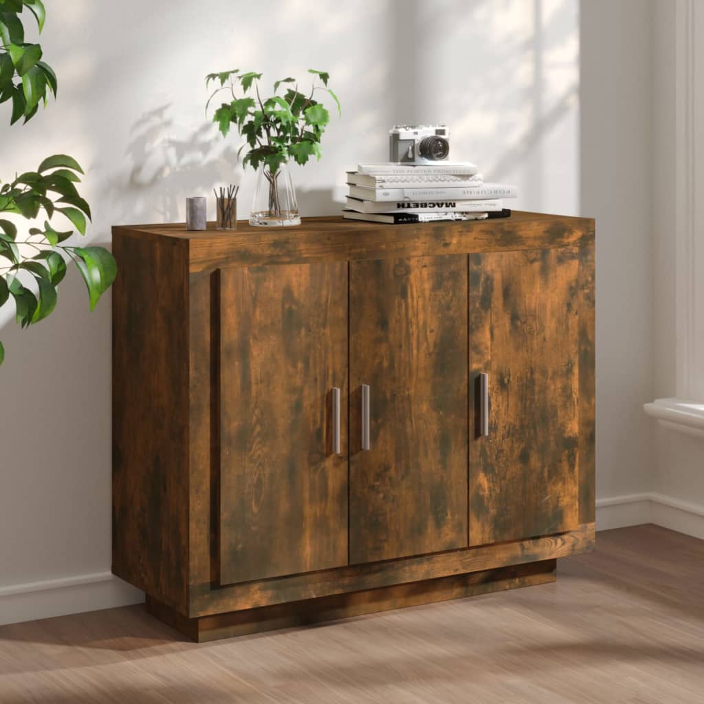 foto del prodotto credenza rovere fumo 92x35x75 cm in legno multistrato cod mxl 10428