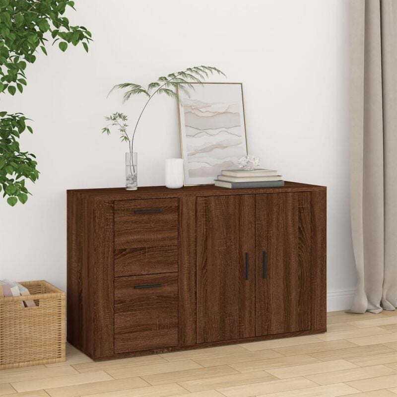 foto del prodotto credenza rovere marrone 100x33x59,5 cm in legno multistrato vidaxl