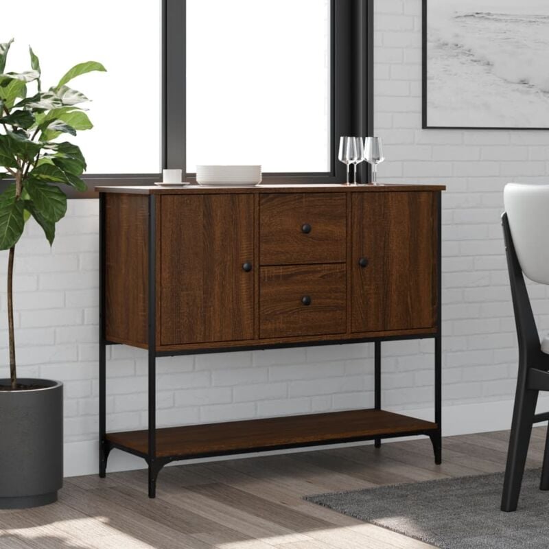 foto del prodotto credenza rovere marrone 100x36x85 cm in legno multistrato vidaxl