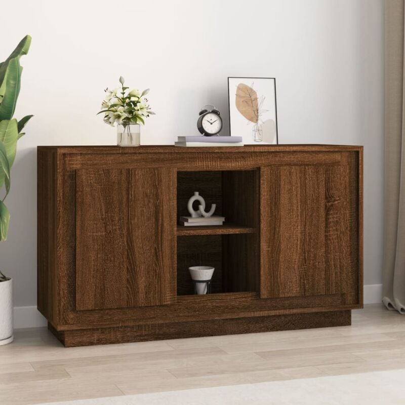 foto del prodotto credenza rovere marrone 102x35x60 cm in legno multistrato vidaxl