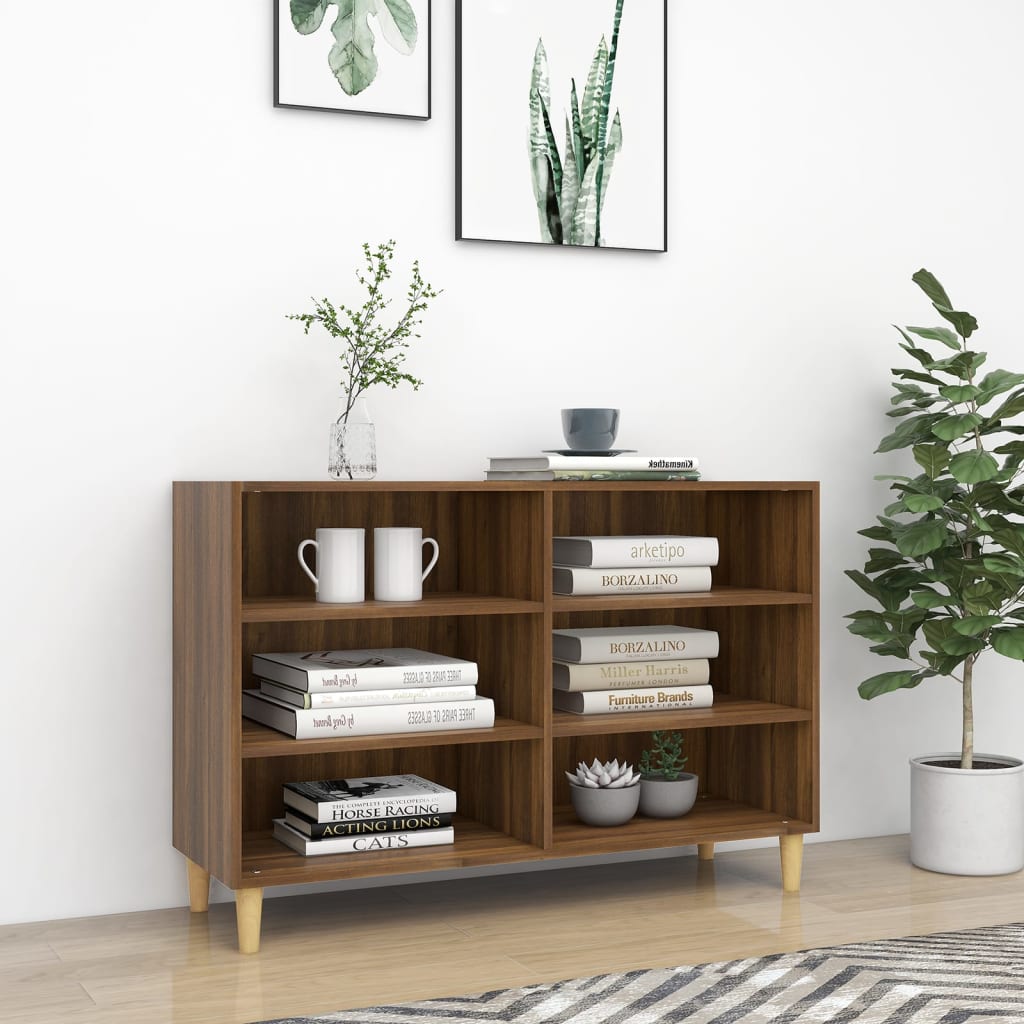 foto del prodotto credenza rovere marrone 103,5x35x70 cm in truciolato
