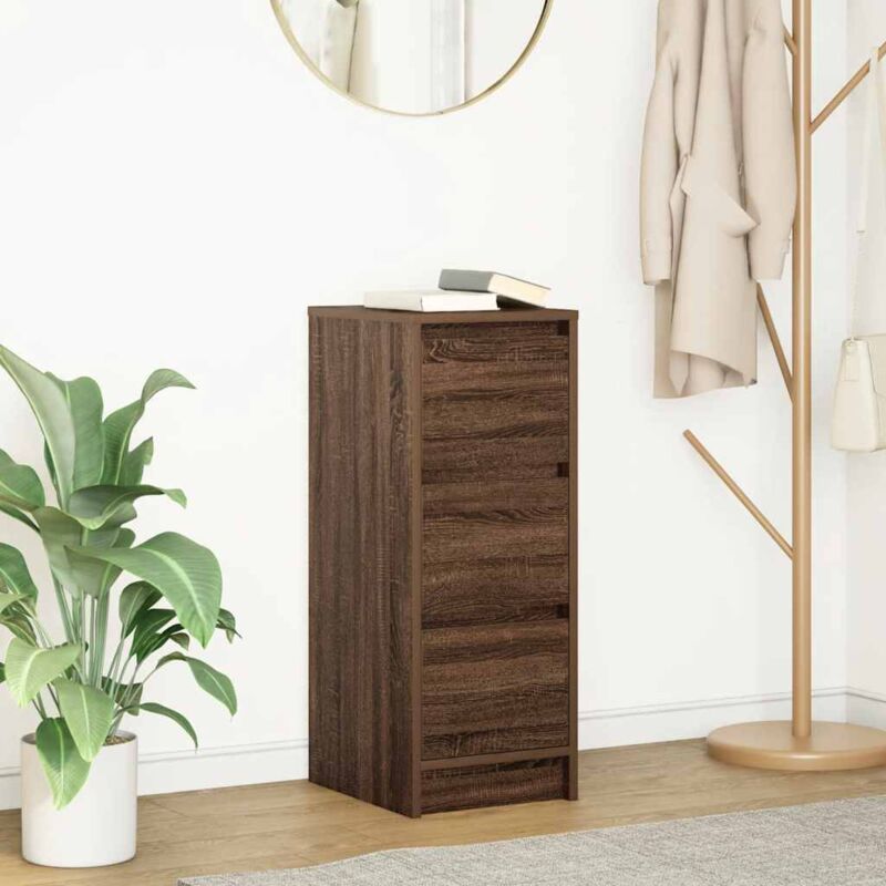 foto del prodotto credenza rovere marrone 29,5x34x76 cm in legno multistrato vidaxl