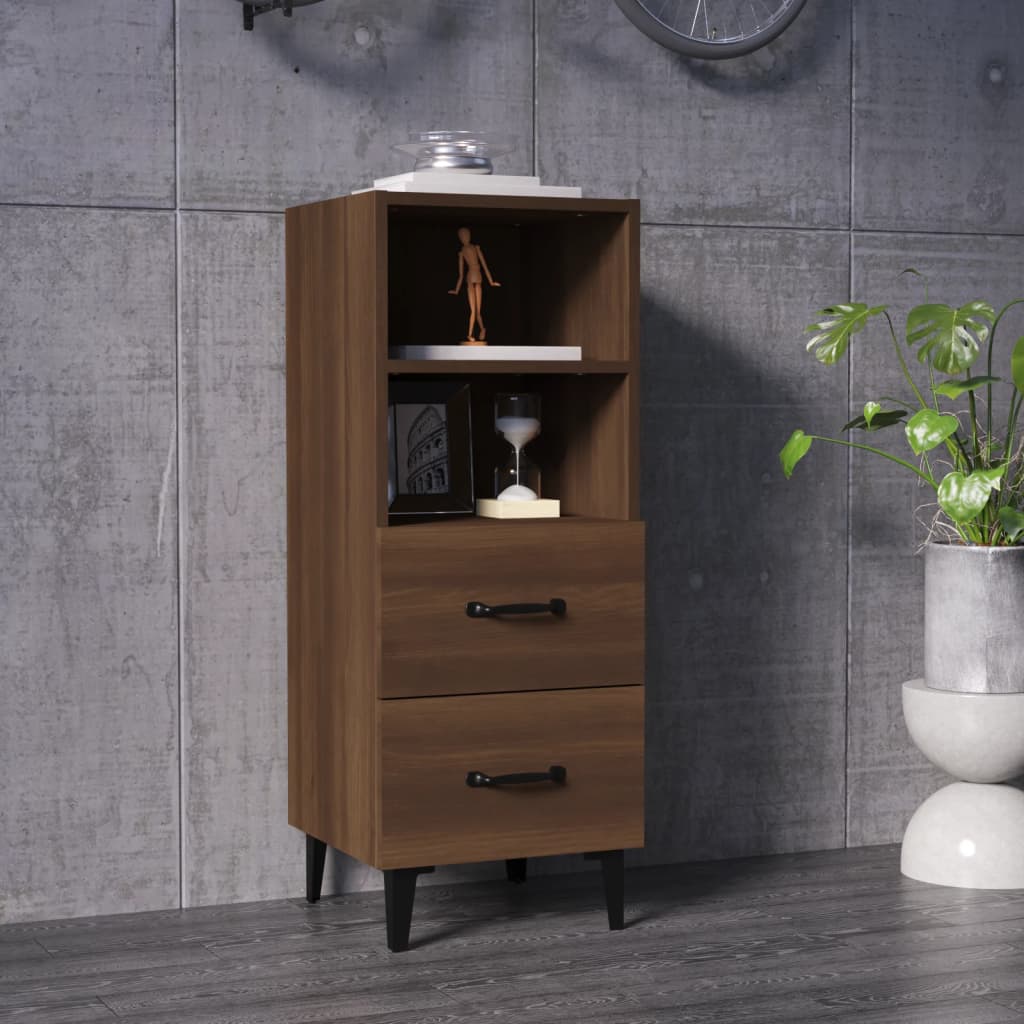 foto del prodotto credenza rovere marrone 34,5x34x90 cm in legno multistrato cod mxl 22935