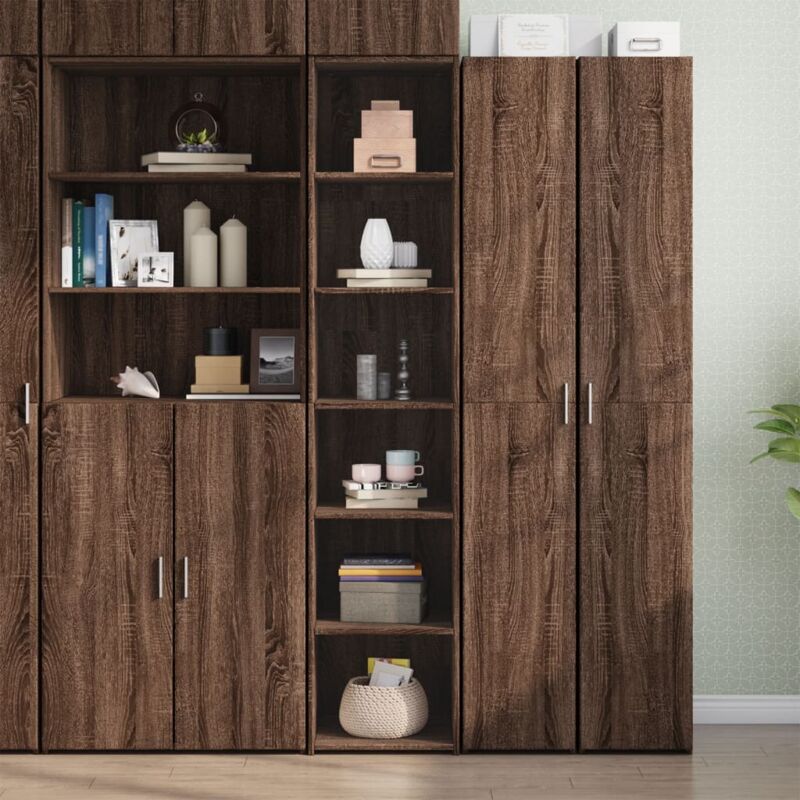 foto del prodotto credenza rovere marrone 40x41x185cm in legno multistrato vidaxl