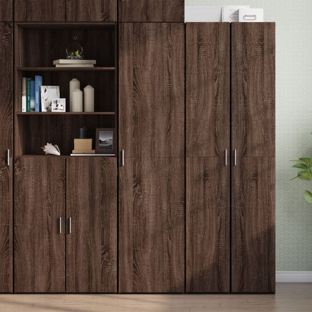 foto del prodotto credenza rovere marrone 45x42,5x185 cm in legno multistrato