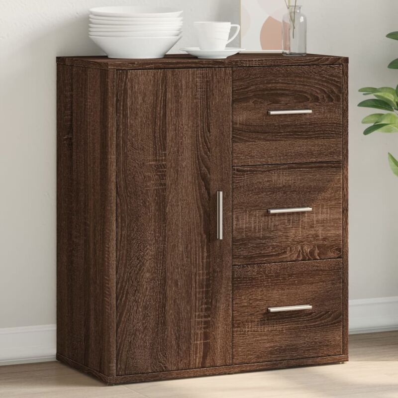 foto del prodotto credenza rovere marrone 60x31x70 cm in legno multistrato vidaxl