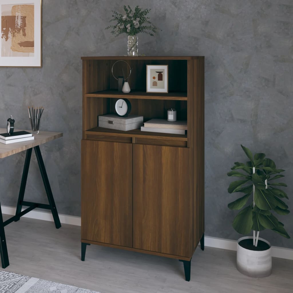 foto del prodotto credenza rovere marrone 60x36x110 cm in legno multistrato cod mxl 5840