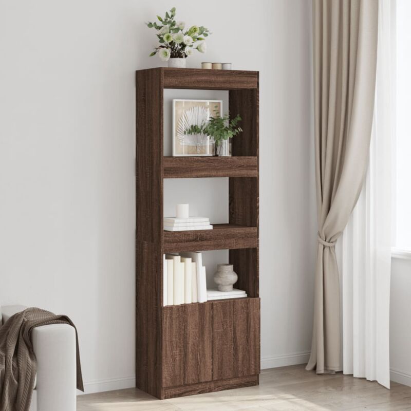 foto del prodotto credenza rovere marrone 63x33x180 cm in truciolato vidaxl