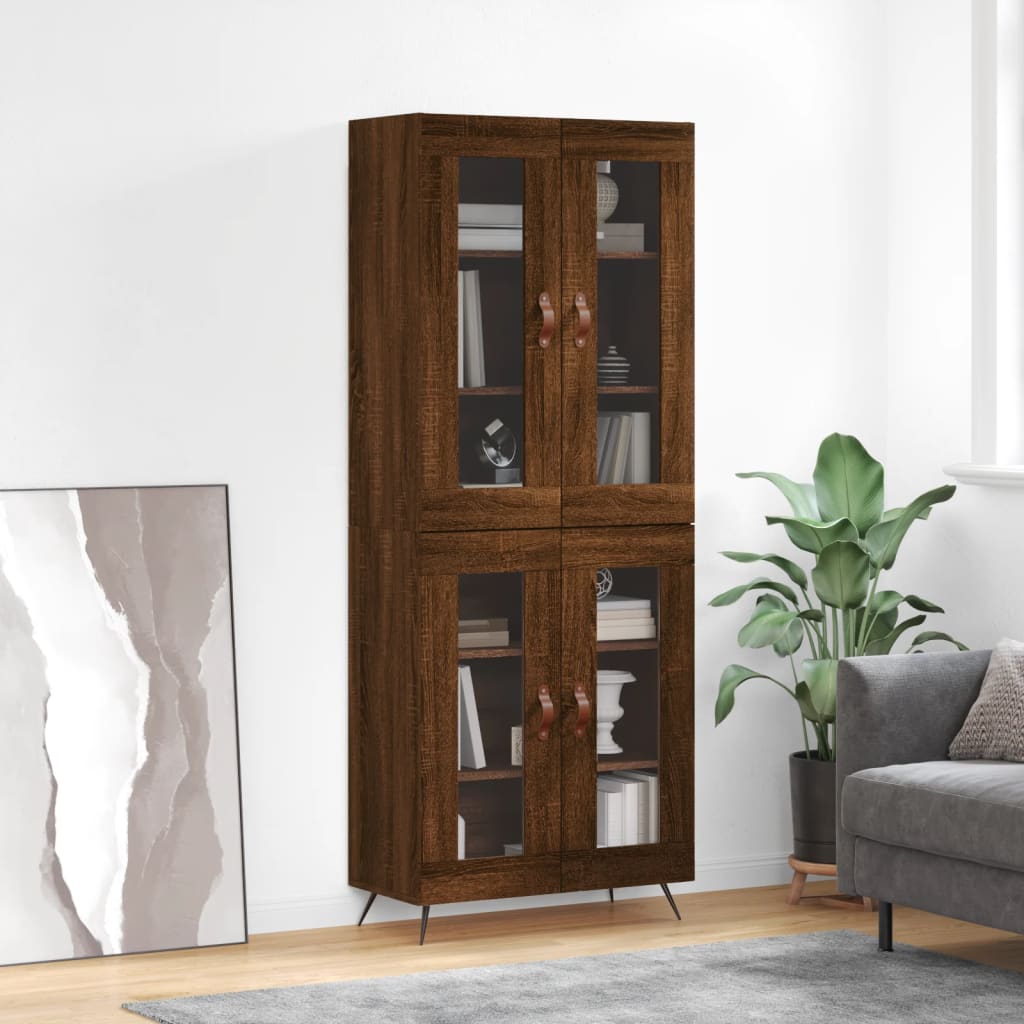 foto del prodotto credenza rovere marrone 69,5x34x180 cm in legno multistratocod mxl 125428
