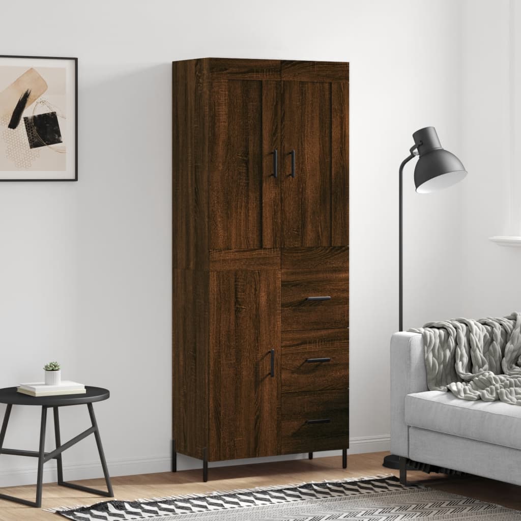 foto del prodotto credenza rovere marrone 69,5x34x180 cm in legno multistratocod mxl 125933