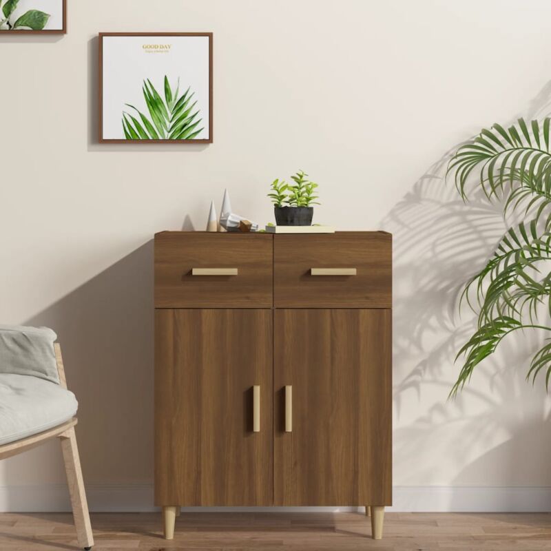 foto del prodotto credenza rovere marrone 69,5x34x89 cm in legno multistrato vidaxl