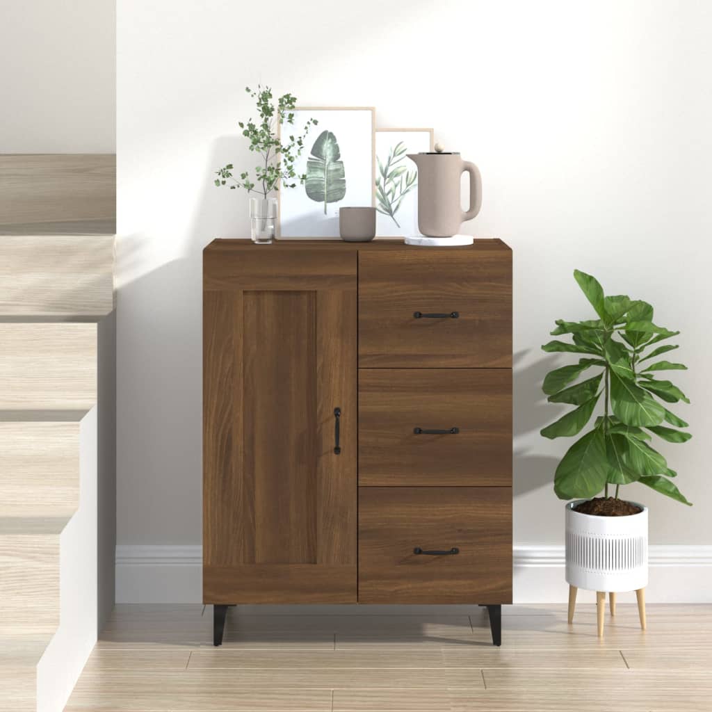 foto del prodotto credenza rovere marrone 69,5x34x90 cm in legno multistrato cod mxl 8846