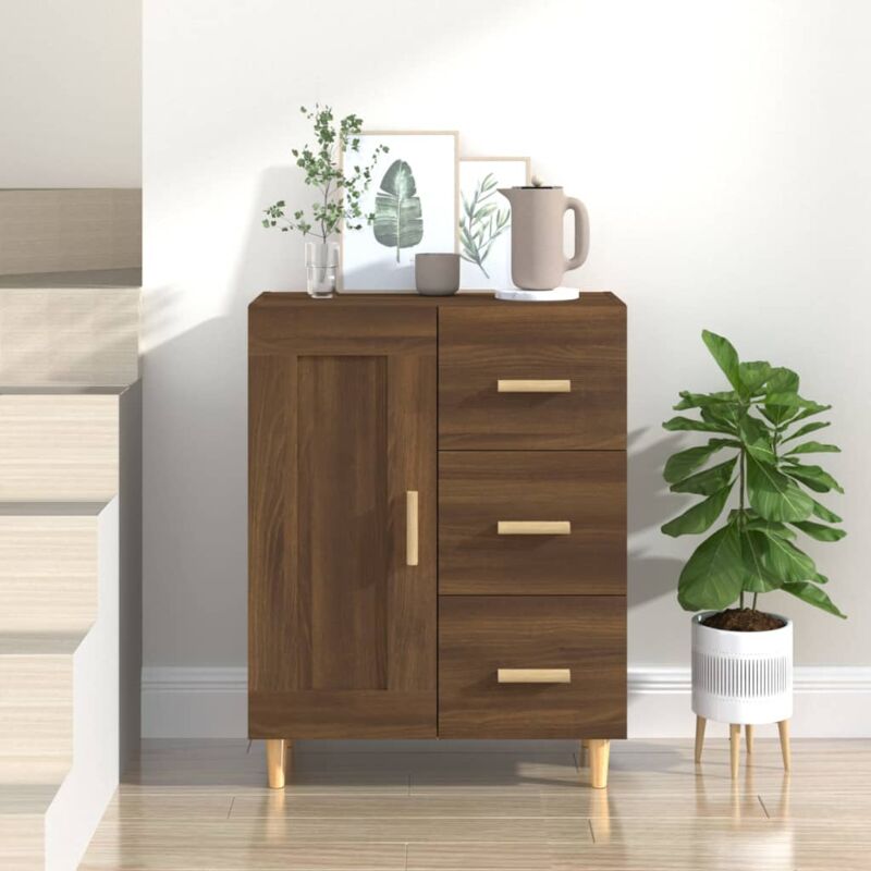foto del prodotto credenza rovere marrone 69,5x34x90 cm in legno multistrato vidaxl