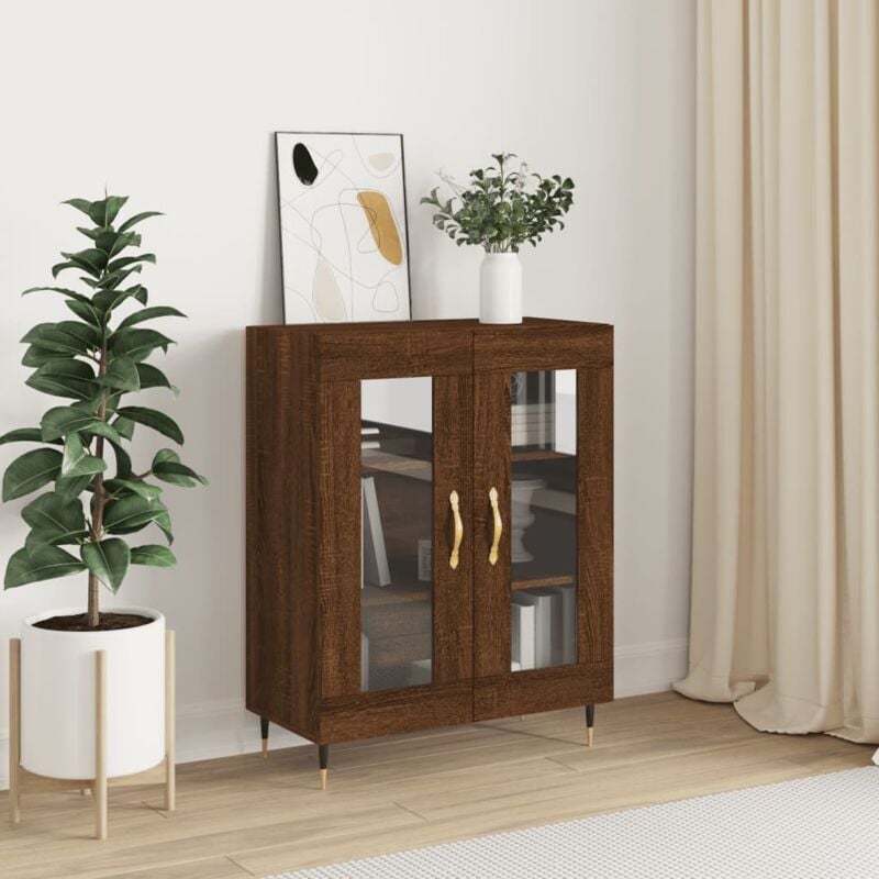 foto del prodotto credenza rovere marrone 69,5x34x90 cm in legno multistrato vidaxl