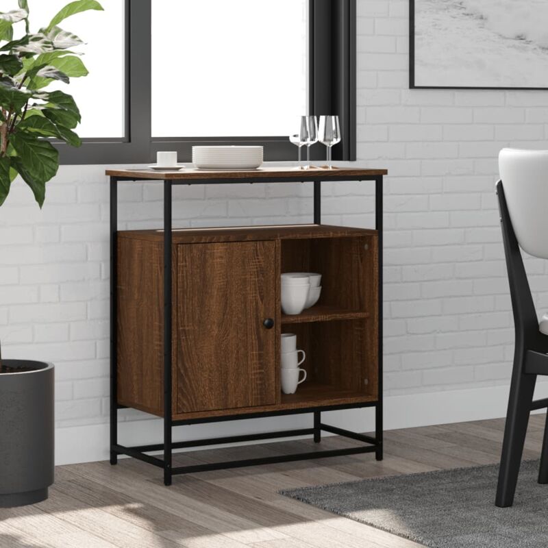 foto del prodotto credenza rovere marrone 69x35x80 cm in legno multistrato vidaxl
