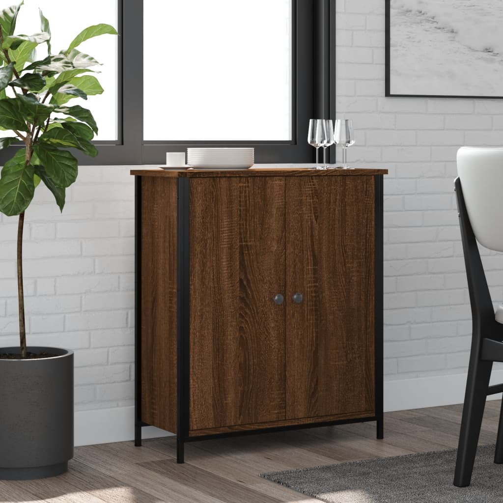 foto del prodotto credenza rovere marrone 70x30x80 cm in legno multistrato