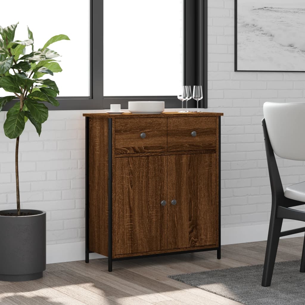foto del prodotto credenza rovere marrone 70x30x80 cm in legno multistratocod mxl 107348