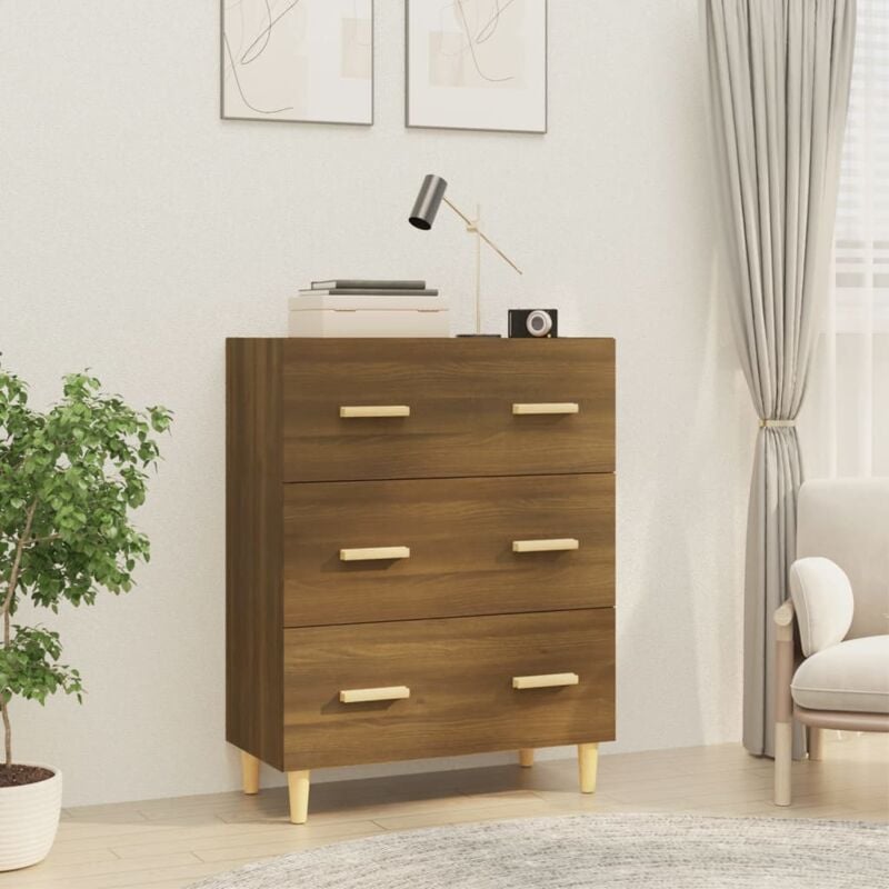 foto del prodotto credenza rovere marrone 70x34x90 cm in legno multistrato vidaxl