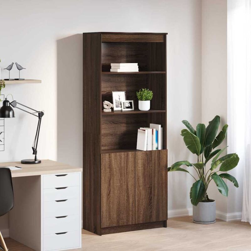 foto del prodotto credenza rovere marrone 70x35x180 cm in legno multistrato vidaxl 370833