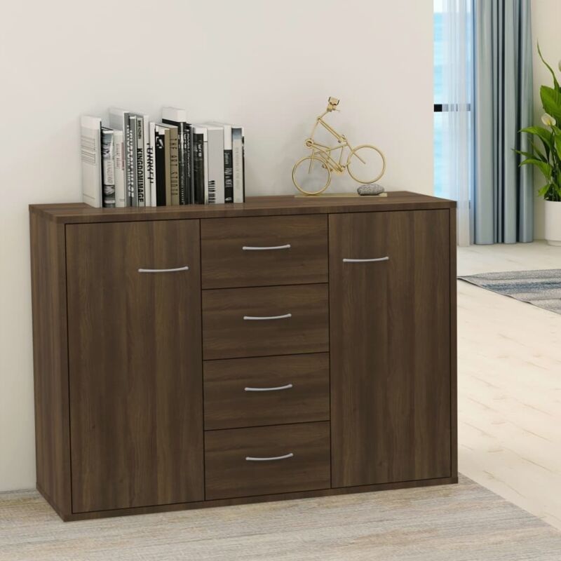 foto del prodotto credenza rovere marrone 88x30x65 cm in legno multistrato vidaxl