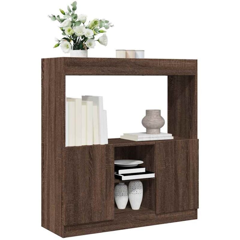 foto del prodotto credenza rovere marrone 92x33x100 cm in legno multistrato vidaxl
