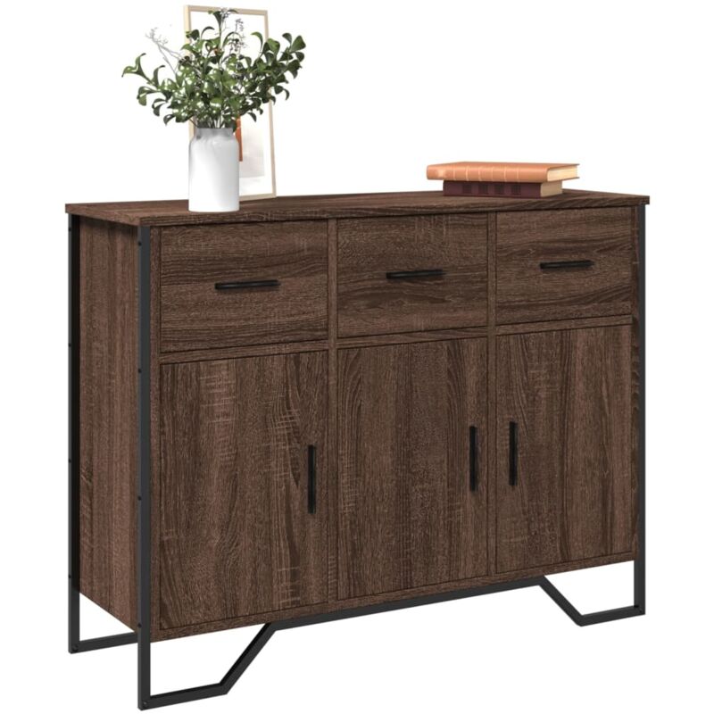 foto del prodotto credenza rovere marrone 97x32,5x74,5 cm in legno multistrato vidaxl