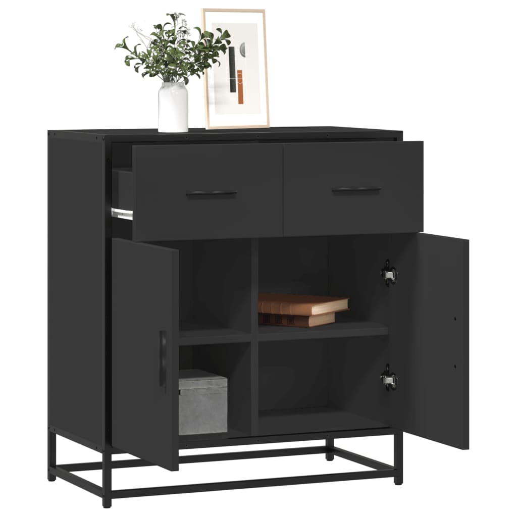 foto del prodotto credenza rovere nera 68x35x76 cm in legno multistrato