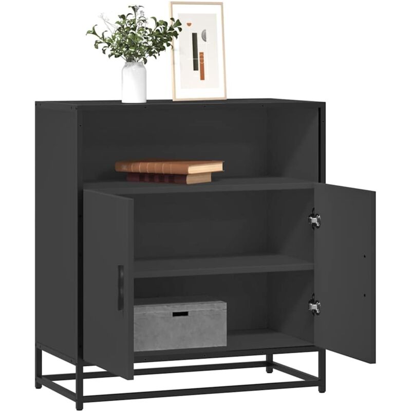 foto del prodotto credenza rovere nera 68x35x76 cm in legno multistrato vidaxl